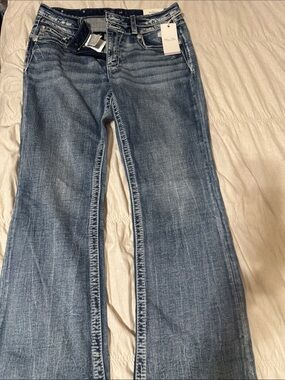 Miss Me Women's Flare Jeans in Medium Blue Wash